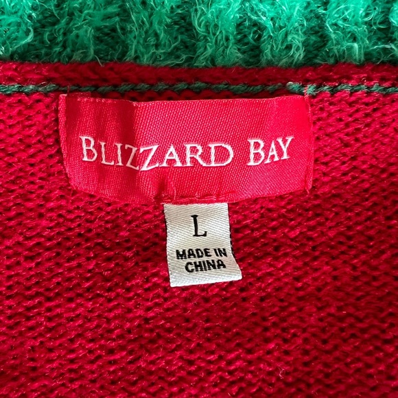 Blizzard Bay Festive Red and Green Women's Christmas Cat Sweater, Large, EUC - Picture 8 of 10